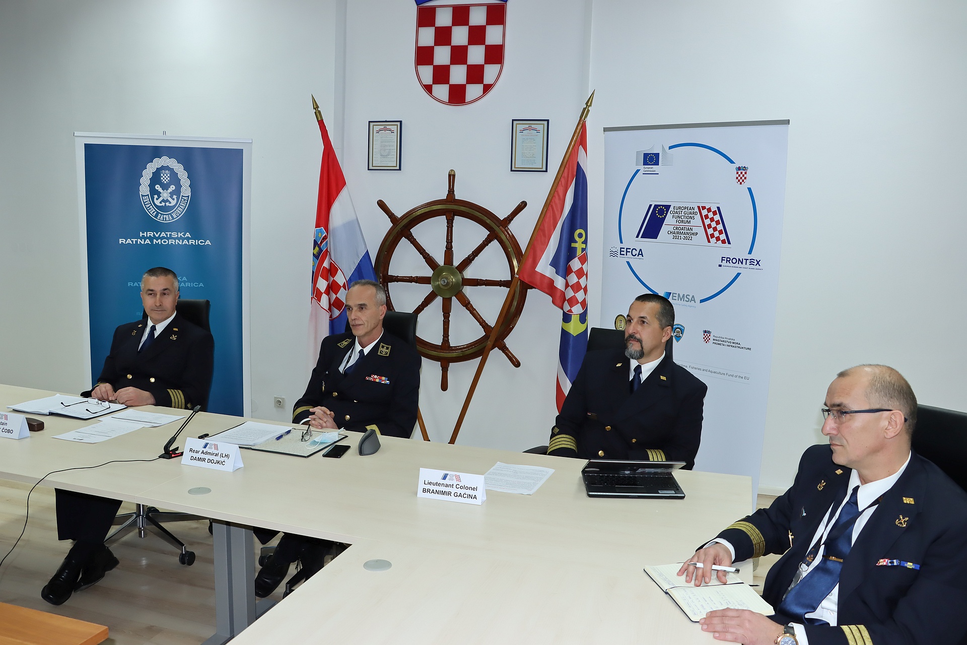 Rear Admiral (LH) Damir Dojkić, Chairman of the ECGFF, and Rear Admiral Milan Blažević, Head of the Croatian ECGFF Project Office